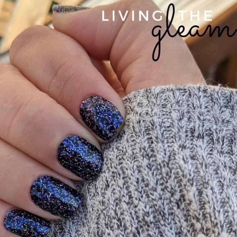*Retired* Color Street: Living the Gleam | Black Glitter Purple Party Halloween - Picture 9 of 16